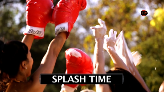  Traversing a balance beam over a pool of water moving weighted balls into a container for a set duration.