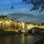 Winter Sunset on the Seine