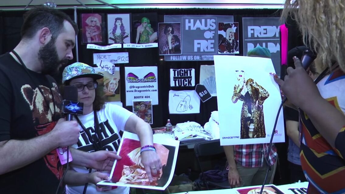 Hey Qween! at DragCon: Jonny and Lady Red Couture at the DragCentric booth