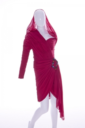 Raspberry Silk Crepe Cocktail Dress